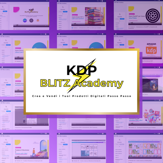 KDP Blitz Academy – Corso Completo per Libri da Colorare e Activity Book + Affiliazione 100%